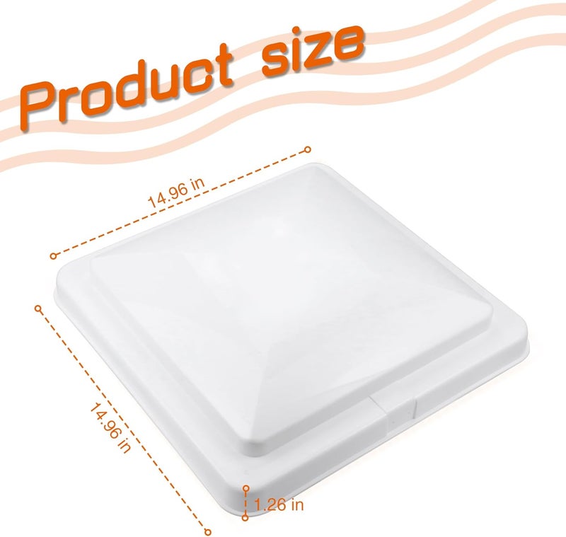 Sporthfish RV Vent Cover 14" Roof Vent Lid for Universal RV, Trailer, Camper, Motorhome Roof Replacement Ceiling Vent Covers, Plastic Square Skylight Cover Liftable, 1 Pack White - Image 3